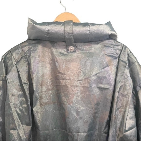 Vintage Obermeyer Metallic Blue Green Penelope Hooded Ski Jacket Size Large - Picture 5 of 11